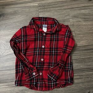 Plaid Red Kids Shirt